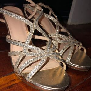 Gold and silver heels